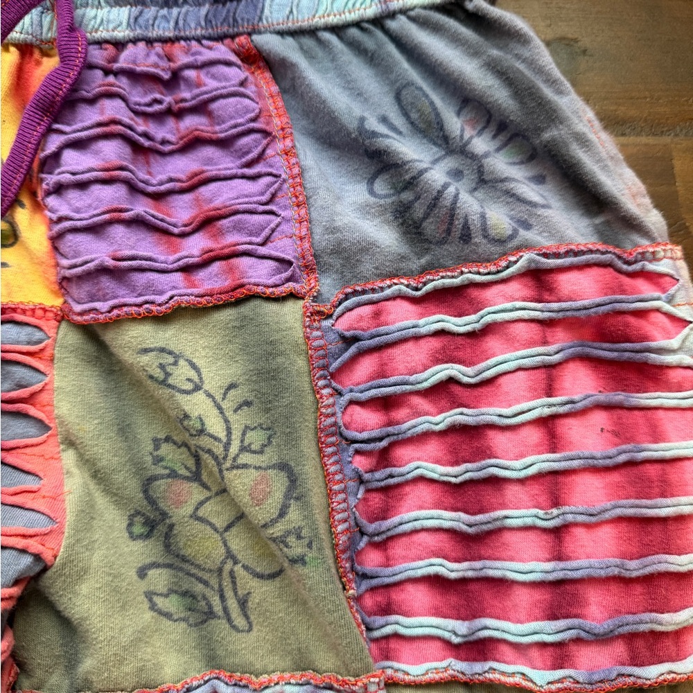 Patchwork Bohemian Hippie Festival Pants Womens Size Small Made in Nepal Boho - Picture 5 of 8